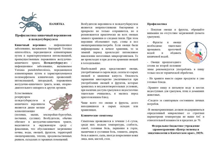 Профилактика кишечных иерсиниозов и псевдотуберкулеза Профилактика кишечных иерсиниозов и псевдотуберкулеза.